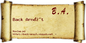 Back Arnót névjegykártya
